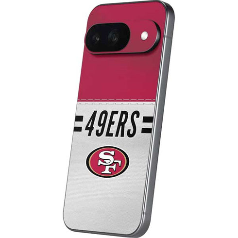 NFL San Francisco 49ers White Striped Google Pixel 9 Skin