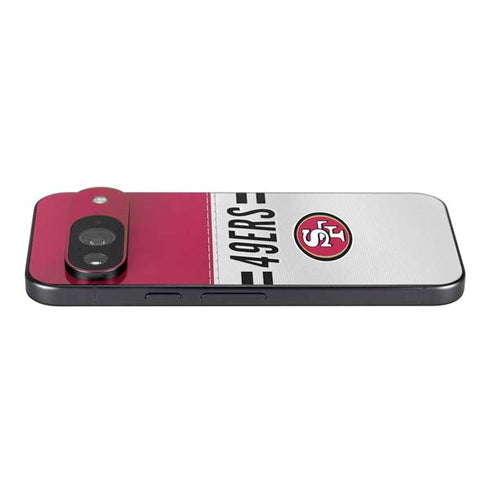 NFL San Francisco 49ers White Striped Google Pixel 9 Skin