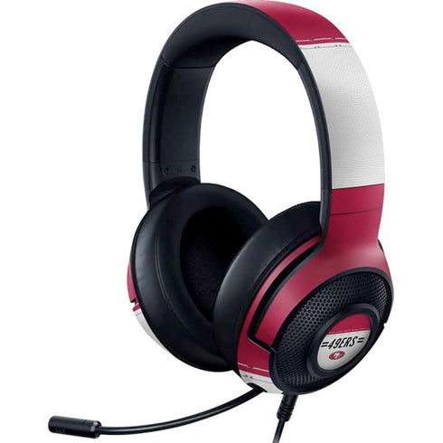 NFL San Francisco 49ers White Striped Razer Kraken X Skin