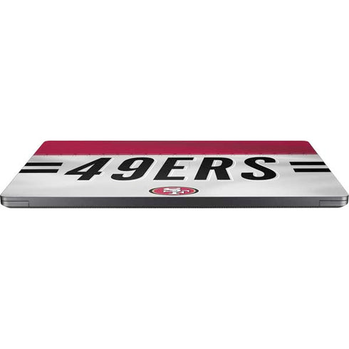 NFL San Francisco 49ers White Striped Surface Laptop 7 13.8in Skin