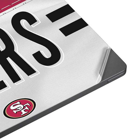 NFL San Francisco 49ers White Striped Surface Laptop 7 13.8in Skin