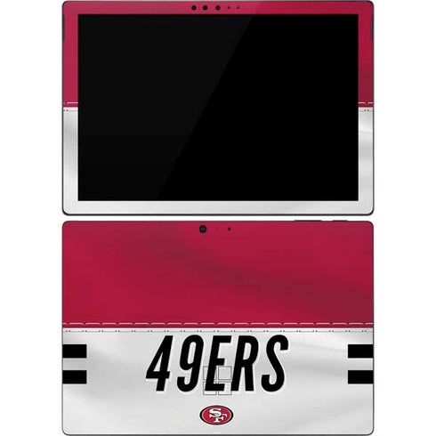 NFL San Francisco 49ers White Striped Surface Pro 7 Skin