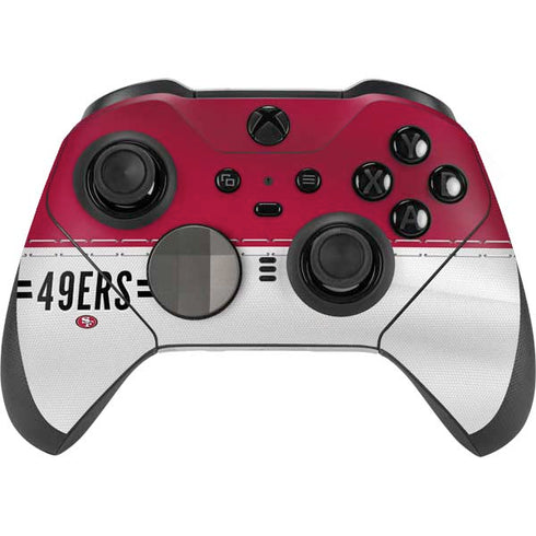 NFL San Francisco 49ers White Striped Xbox Elite Wireless Controller Series 2 Skin