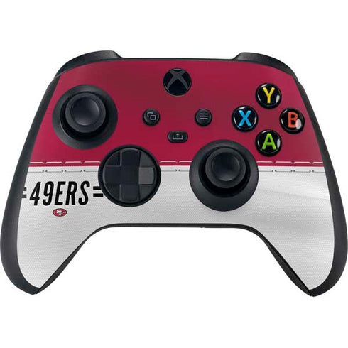 NFL San Francisco 49ers White Striped Xbox Series X Controller Skin