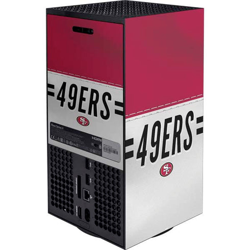 NFL San Francisco 49ers White Striped XBox Series X Digital Edition Bundle Skin