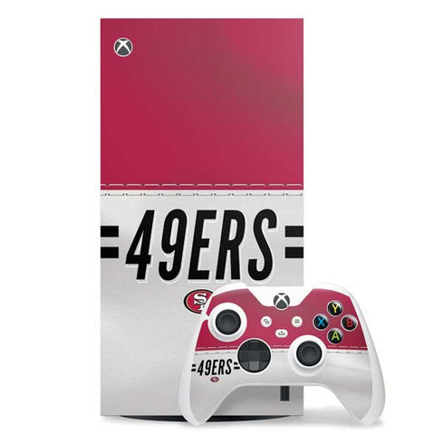 NFL San Francisco 49ers White Striped Xbox Series X Skins