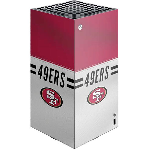 NFL San Francisco 49ers White Striped Xbox Series X Skins