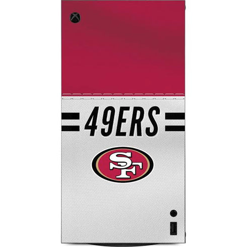 NFL San Francisco 49ers White Striped XBox Series X Digital Edition Console Skin