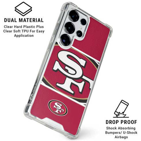 NFL San Francisco 49ers Zone Block Galaxy S25 Ultra Clear Case