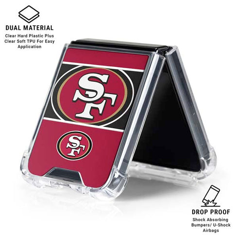 NFL San Francisco 49ers Zone Block Galaxy Z Flip6 Clear Case