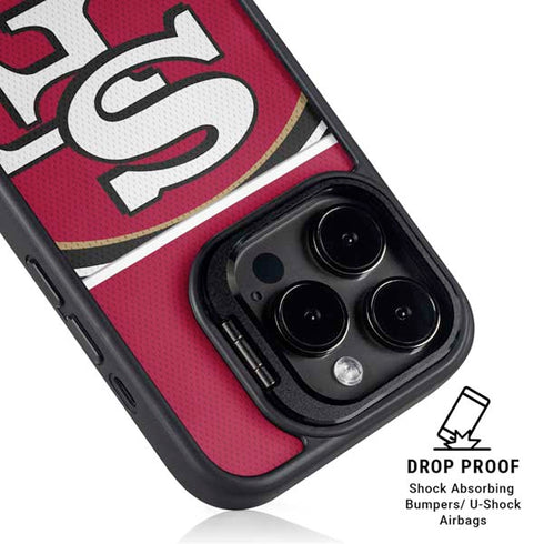 NFL San Francisco 49ers Zone Block iPhone 14 Pro Max Kickstand Case