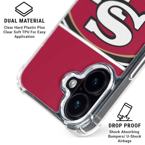 NFL San Francisco 49ers Zone Block iPhone 16 Clear Case