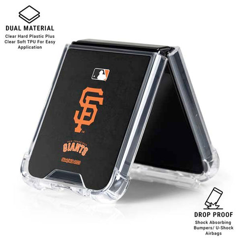 MLB San Francisco Giants - Solid Distressed Galaxy Z Flip6 Clear Case