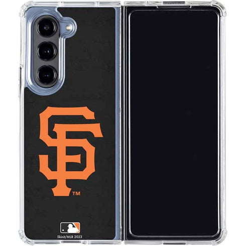 MLB San Francisco Giants - Solid Distressed Galaxy Z Fold5 5G Clear Case