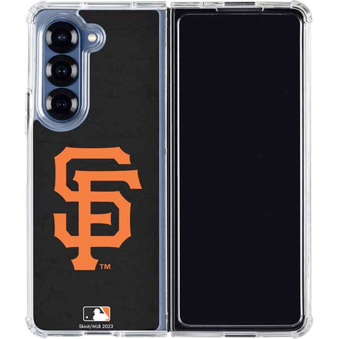 MLB San Francisco Giants - Solid Distressed Galaxy Z Fold6 Clear Case