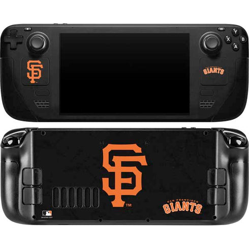 MLB San Francisco Giants - Solid Distressed Steam Deck Handheld Gaming Computer OLED Skin