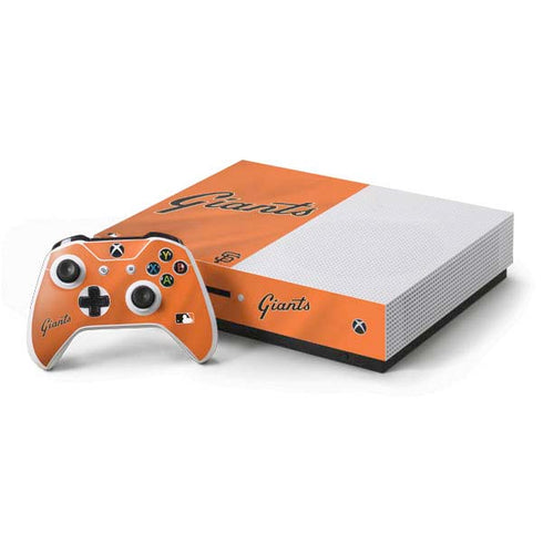 MLB San Francisco Giants Alternate Home Jersey Xbox One S Console and Controller Bundle Skin