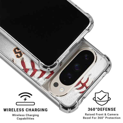 MLB San Francisco Giants Game Ball Pixel 9/9 Pro Clear Case