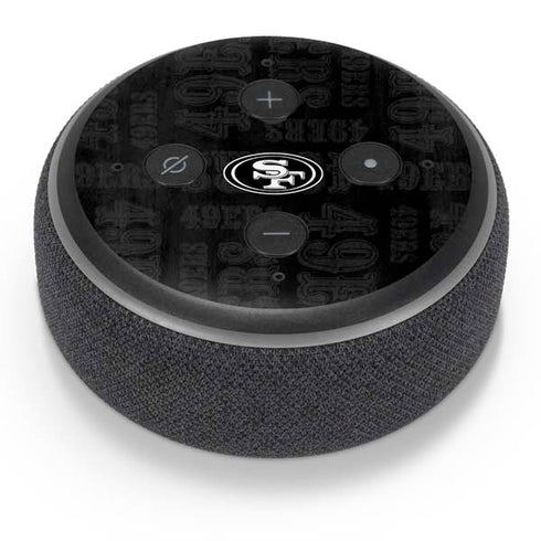 NFL San Franciso 49ers Black & White Amazon Echo Dot Skin
