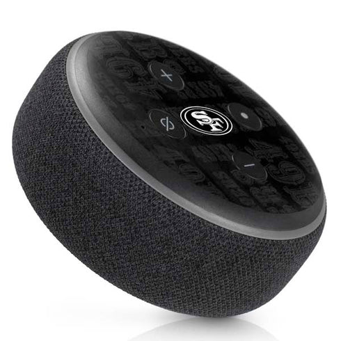 NFL San Franciso 49ers Black & White Amazon Echo Dot Skin