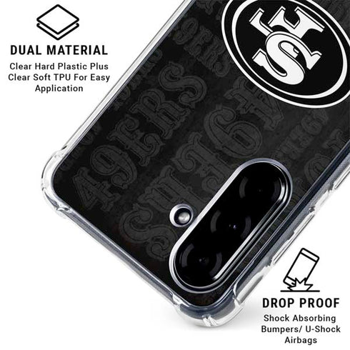 NFL San Franciso 49ers Black & White Galaxy A36 5G Clear Case
