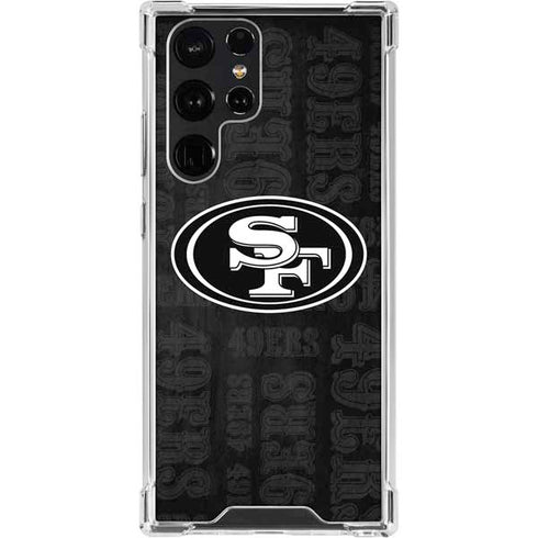 NFL San Franciso 49ers Black & White Galaxy S23 Ultra Clear Case