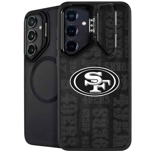 NFL San Franciso 49ers Black & White Galaxy S24 FE Kickstand Case