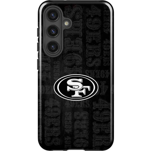 NFL San Franciso 49ers Black & White Galaxy S25 Impact Case