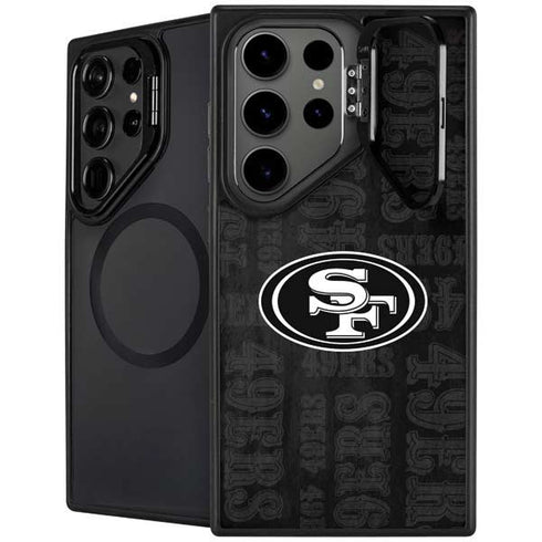 NFL San Franciso 49ers Black & White Galaxy S25 Ultra Kickstand Case