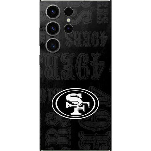 NFL San Franciso 49ers Black & White Galaxy S25 Ultra Skin