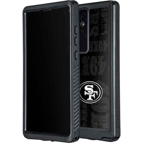 NFL San Franciso 49ers Black & White Galaxy S24 Ultra Waterproof Case
