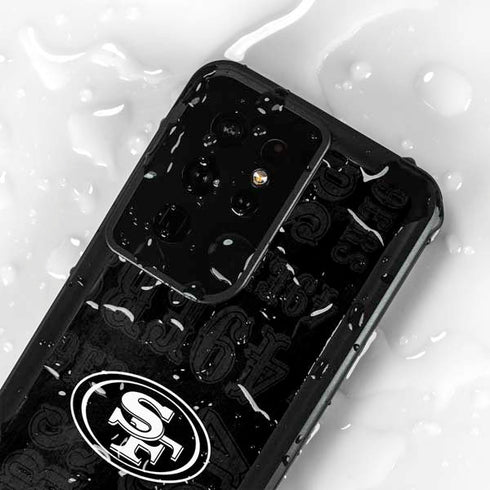 NFL San Franciso 49ers Black & White Galaxy S24 Ultra Waterproof Case