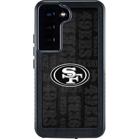 NFL San Franciso 49ers Black & White Galaxy S24 Waterproof Case
