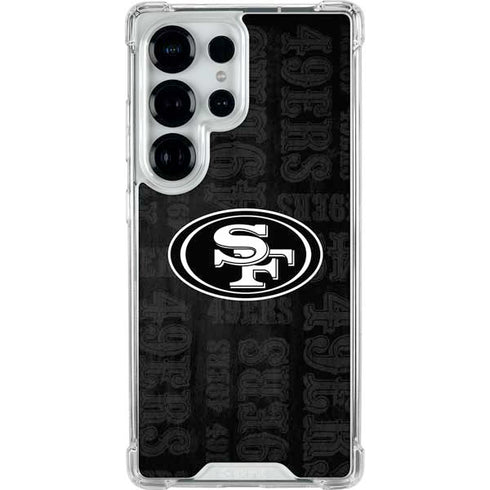 NFL San Franciso 49ers Black & White Galaxy S25 Ultra Clear Case