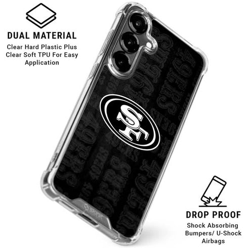 NFL San Franciso 49ers Black & White Galaxy S26 Clear Case
