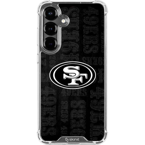 NFL San Franciso 49ers Black & White Galaxy S26 Plus Clear Case
