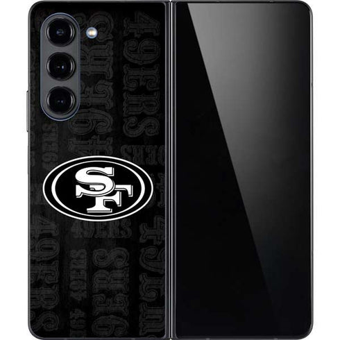 NFL San Franciso 49ers Black & White Galaxy Z Fold5 5G Skin