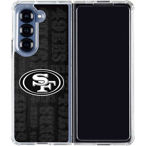 NFL San Franciso 49ers Black & White Galaxy Z Fold7 Clear Case