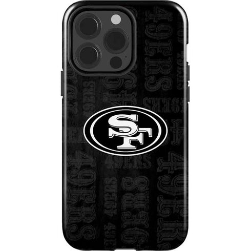 NFL San Franciso 49ers Black & White iPhone 15 Pro Impact Case