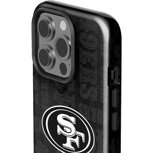 NFL San Franciso 49ers Black & White iPhone 15 Pro Impact Case