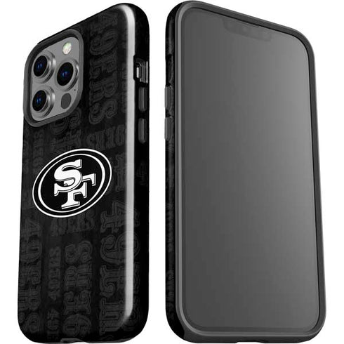 NFL San Franciso 49ers Black & White iPhone 15 Pro Impact Case
