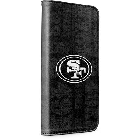 NFL San Franciso 49ers Black & White iPhone 15 Pro Max Folio Case