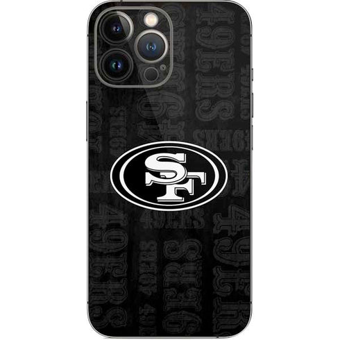 NFL San Franciso 49ers Black & White iPhone 15 Pro Max Skin