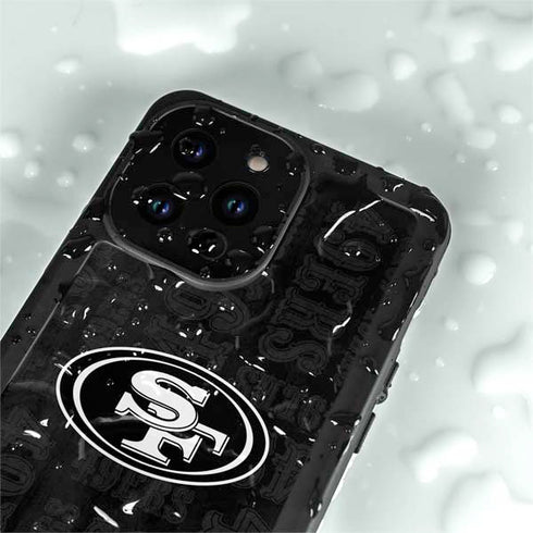 NFL San Franciso 49ers Black & White iPhone 15 Pro Waterproof Case