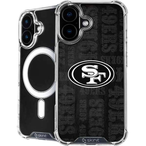 NFL San Franciso 49ers Black & White iPhone 16 MagSafe Case