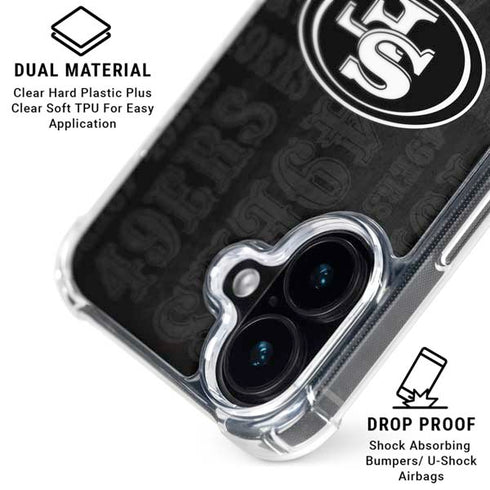 NFL San Franciso 49ers Black & White iPhone 16 MagSafe Case