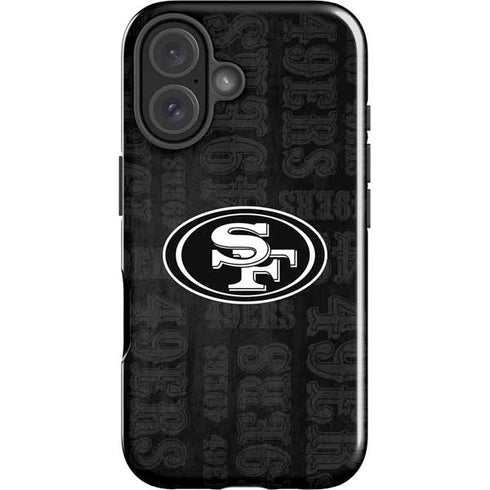 NFL San Franciso 49ers Black & White iPhone 16 Plus Impact Case