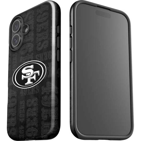 NFL San Franciso 49ers Black & White iPhone 16 Plus Impact Case