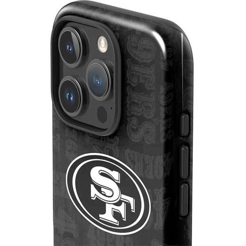NFL San Franciso 49ers Black & White iPhone 16 Pro Impact Case