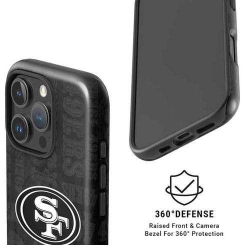 NFL San Franciso 49ers Black & White iPhone 16 Pro Magsafe Impact Case